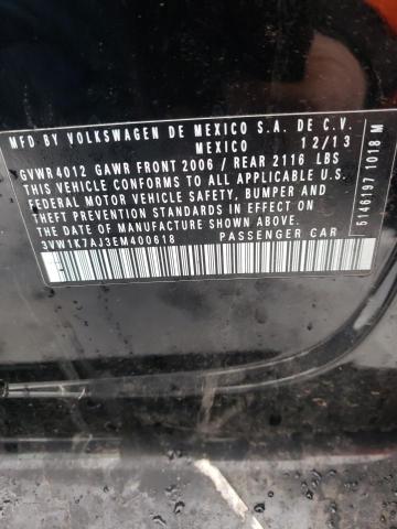 3VW1K7AJ3EM400618 - 2014 VOLKSWAGEN JETTA BASE Qara foto 12