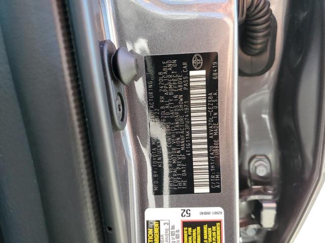 4T1G11AK3PU741971 - 2023 TOYOTA CAMRY SE NIGHT SHADE GRAY photo 12