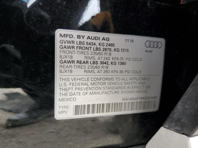 WA1ANAFY6K2024488 - 2019 AUDI Q5 PREMIUM BLACK photo 13