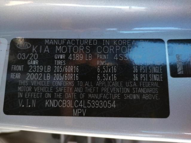 KNDCB3LC4L5393054 - 2020 KIA NIRO LX SILVER photo 12