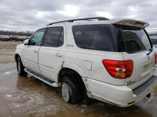 5TDZT38AX2S061899 - 2002 TOYOTA SEQUOIA LIMITED WHITE photo 2