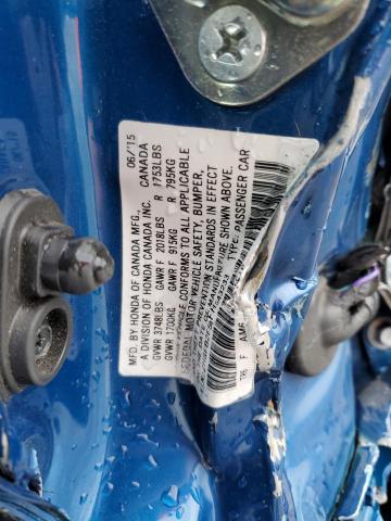 2HGFB2F56FH543233 - 2015 HONDA CIVIC LX BLUE photo 12