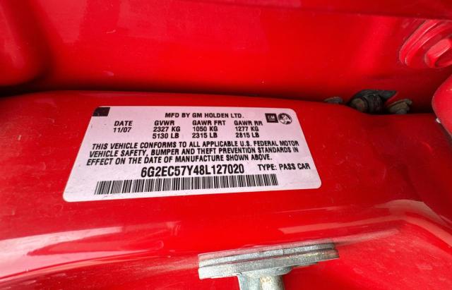 6G2EC57Y48L127020 - 2008 PONTIAC G8 GT RED photo 10