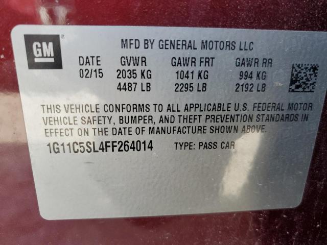 1G11C5SL4FF264014 - 2015 CHEVROLET MALIBU 1LT 栗色 照片 12