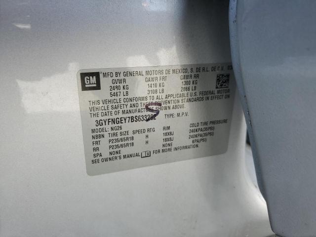 3GYFNGEY7BS633202 - 2011 CADILLAC SRX SILVER photo 13