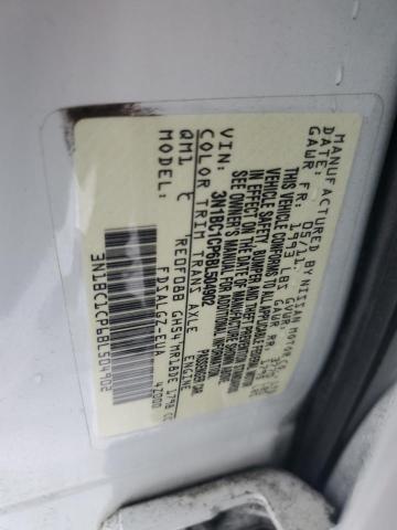 3N1BC1CP6BL504902 - 2011 NISSAN VERSA S WHITE photo 12