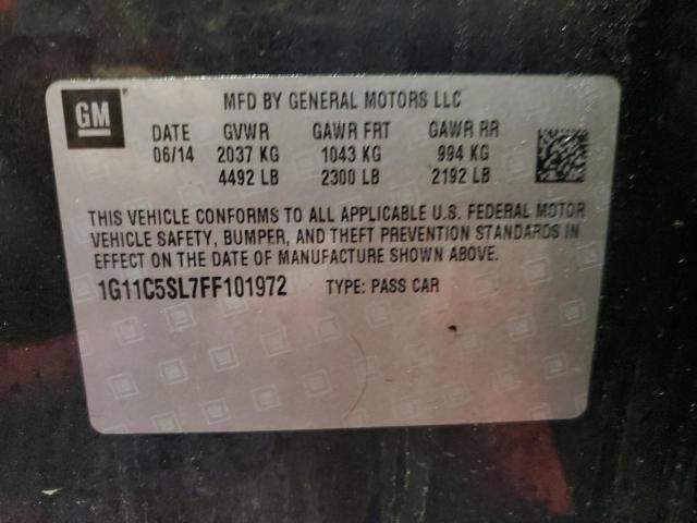1G11C5SL7FF101972 - 2015 CHEVROLET MALIBU 1LT Qara foto 12
