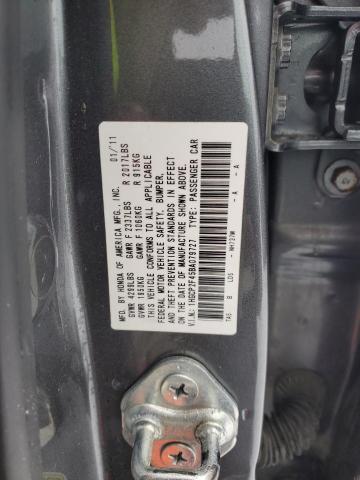 1HGCP2F45BA079727 - 2011 HONDA ACCORD LXP CHARCOAL photo 12