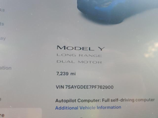 7SAYGDEE7PF762900 - 2023 TESLA MODEL Y BLUE photo 9