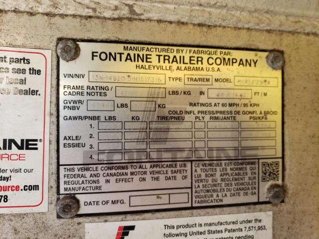 13N148205H1517316 - 2017 FONTAINE FLATBED TR SILVER photo 10