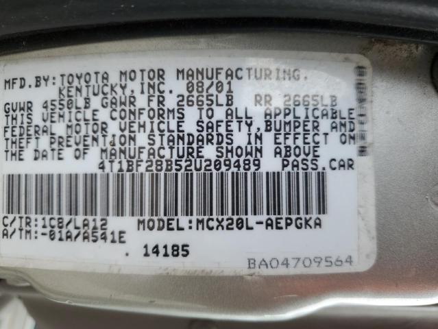 4T1BF28B52U209489 - 2002 TOYOTA AVALON XL SILVER photo 12