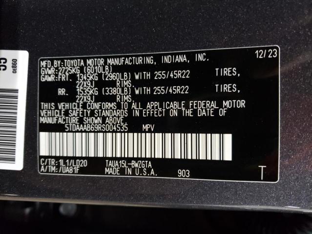 5TDAAAB69RS004535 - 2024 LEXUS TX 350 BASE GRAY photo 13