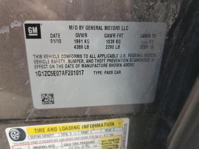 1G1ZC5E07AF201017 - 2010 CHEVROLET MALIBU 1LT BROWN photo 12