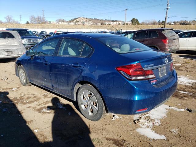 2HGFB2F51FH564121 - 2015 HONDA CIVIC LX BLUE photo 2