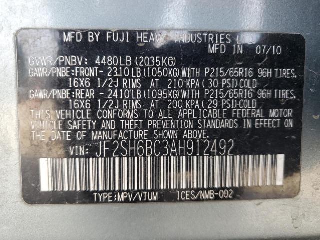 JF2SH6BC3AH912492 - 2010 SUBARU FORESTER XS GRAY photo 13