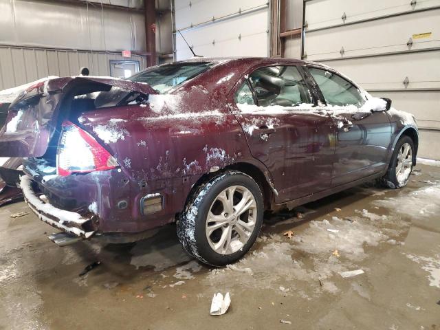 3FAHP0HA9CR246020 - 2012 FORD FUSION SE BURGUNDY photo 3