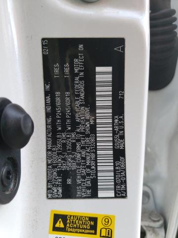 5TDJKRFH8FS132803 - 2015 TOYOTA HIGHLANDER XLE Ağ foto 12