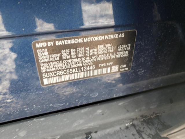 5UXCR6C55KLL13445 - 2019 BMW X5 XDRIVE40I 蓝色 照片 14
