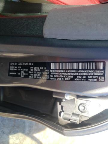 ZASPAKBN1K7C29501 - 2019 ALFA ROMEO STELVIO TI GRAY photo 12