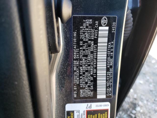 4T1BF1FK0FU063375 - 2015 TOYOTA CAMRY SE LE 黑色 照片 12