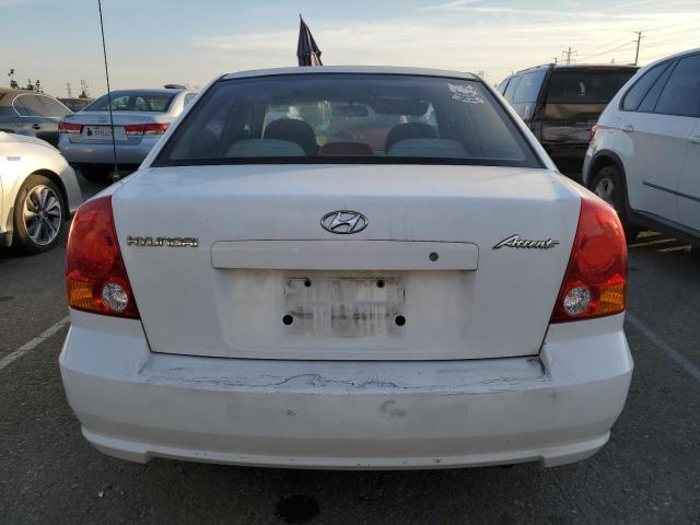 KMHCG45C53U491760 - 2003 HYUNDAI ACCENT GL WHITE photo 6