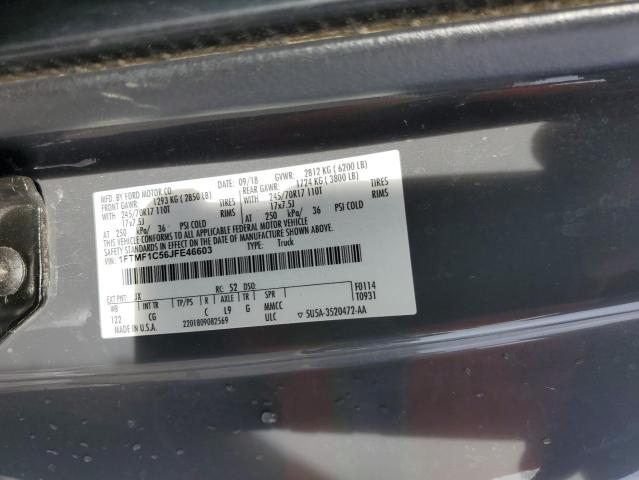 1FTMF1C56JFE46603 - 2018 FORD F150 GRAY photo 13