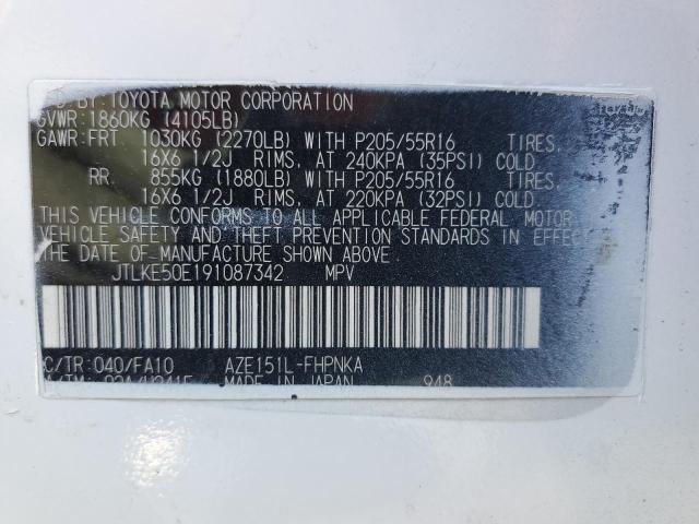 JTLKE50E191087342 - 2009 TOYOTA SCION XB 白色 照片 12