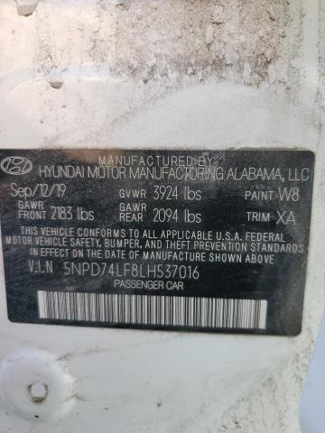 5NPD74LF8LH537016 - 2020 HYUNDAI ELANTRA SE WHITE photo 13