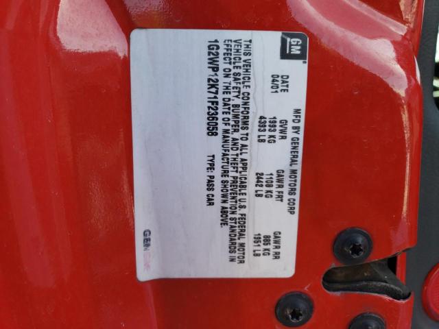 1G2WP12K71F236058 - 2001 PONTIAC GRAND PRIX GT RED photo 12