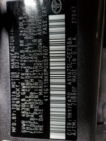 4T1G11BK6PU097607 - 2023 TOYOTA CAMRY SE NIGHT SHADE CHARCOAL photo 12