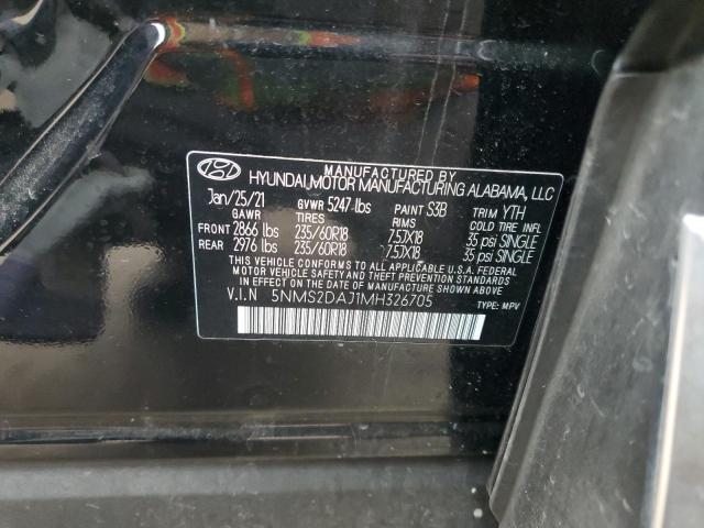 5NMS2DAJ1MH326705 - 2021 HYUNDAI SANTA FE SEL Սև լուսանկար 14