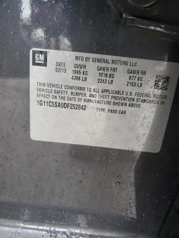 1G11C5SA9DF252842 - 2013 CHEVROLET MALIBU 1LT GRAY photo 12