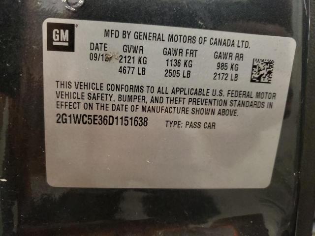 2G1WC5E36D1151638 - 2013 CHEVROLET IMPALA LTZ CHARCOAL photo 12