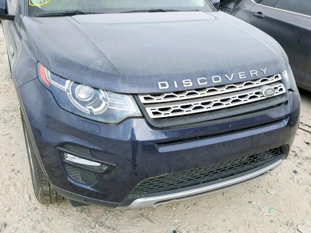 SALCR2BG5GH586319 - 2016 LAND ROVER DISCOVERY HSE BLUE photo 9