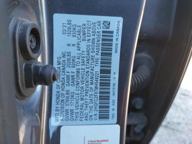 2HGFC2F87MH548221 - 2021 HONDA CIVIC SPORT 灰色 照片 13