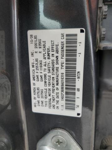 1HGCP36869A016316 - 2009 HONDA ACCORD EXL GRAY photo 13