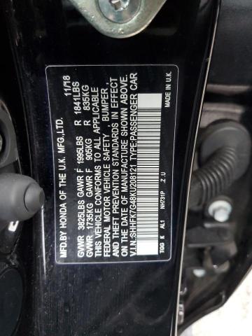 SHHFK7G48KU208121 - 2019 HONDA CIVIC SPORT 黑色 照片 12
