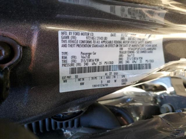 1FADP3F2XEL448250 - 2014 FORD FOCUS SE GRAY photo 13