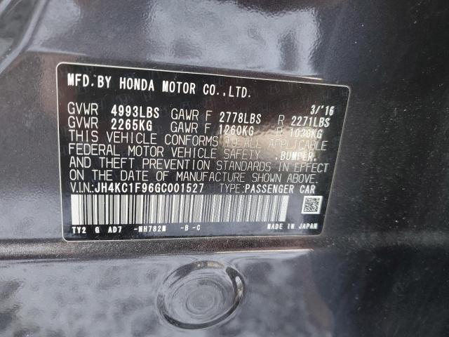 JH4KC1F96GC001527 - 2016 ACURA RLX ADVANCE GRAY photo 12