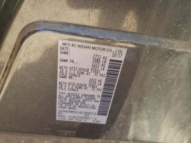 5N1DR2MM9JC620972 - 2018 NISSAN PATHFINDER S Մոխրագույն լուսանկար 14