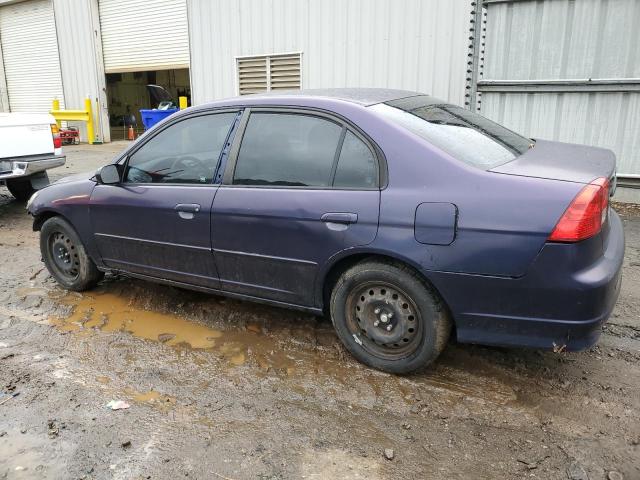 2HGES16584H583803 - 2004 HONDA CIVIC LX BLUE photo 2