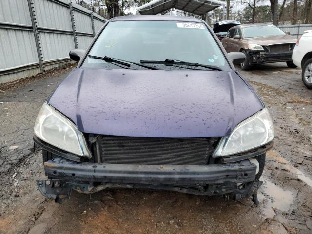 2HGES16584H583803 - 2004 HONDA CIVIC LX BLUE photo 5