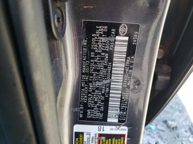 4T1BK1EB5DU048834 - 2013 TOYOTA AVALON BASE 灰色 照片 12