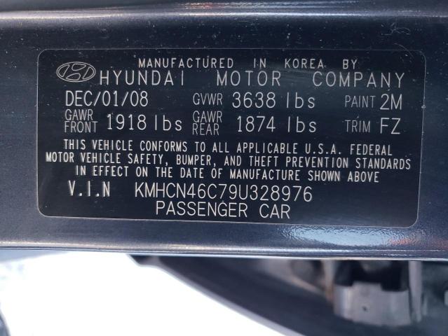 KMHCN46C79U328976 - 2009 HYUNDAI ACCENT GLS GRAY photo 12