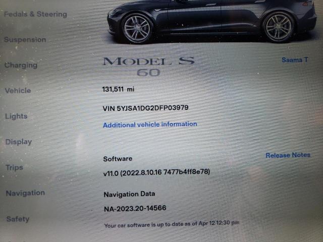 5YJSA1DG2DFP03979 - 2013 TESLA MODEL S Մոխրագույն լուսանկար 9
