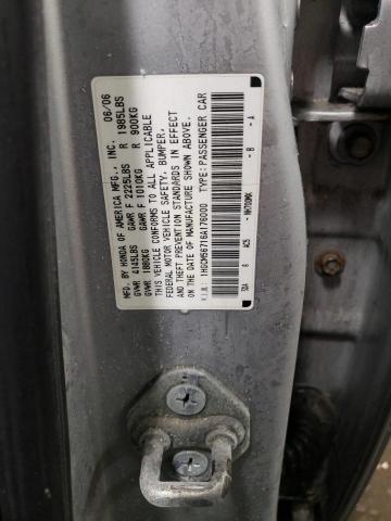 1HGCM56716A176000 - 2006 HONDA ACCORD EX SILVER photo 12