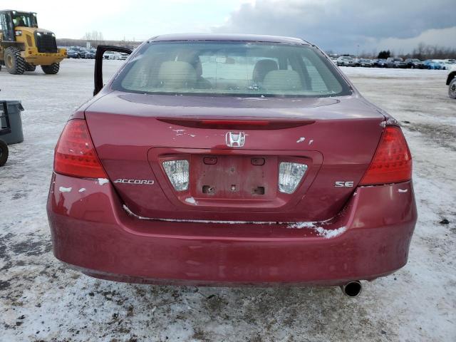 1HGCM56376A804025 - 2006 HONDA ACCORD SE MAROON photo 6