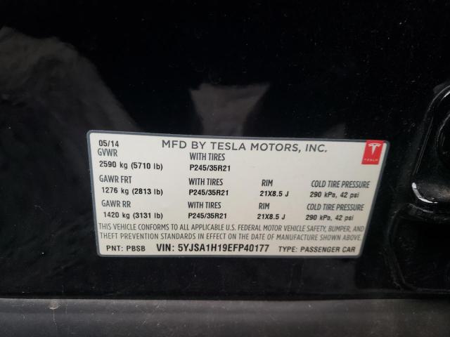 5YJSA1H19EFP40177 - 2014 TESLA MODEL S BLACK photo 12