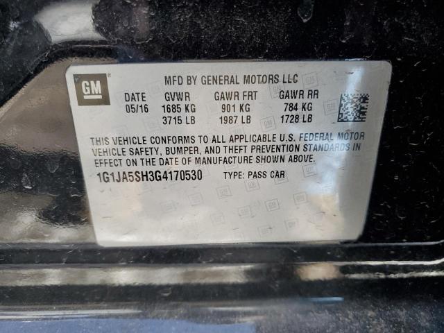 1G1JA5SH3G4170530 - 2016 CHEVROLET SONIC LS შავი ფოტო 12