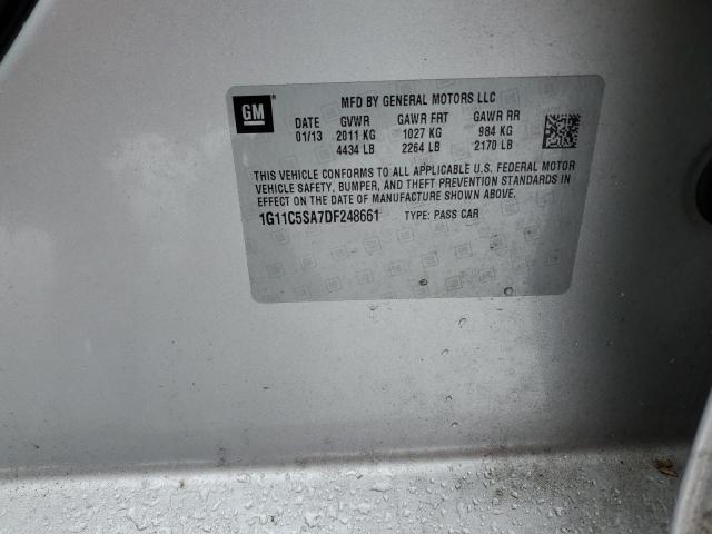 1G11C5SA7DF248661 - 2013 CHEVROLET MALIBU 1LT ვერცხლისფერი ფოტო 12